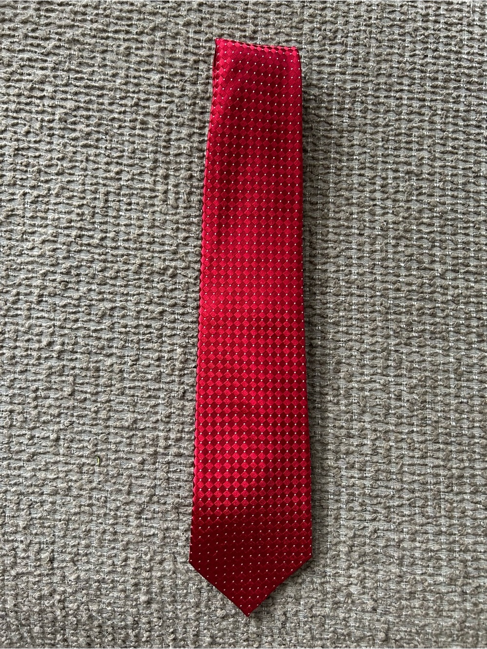 Donald J Trump Red Men's Silk Tie - Classic Solid Pattern 60”
